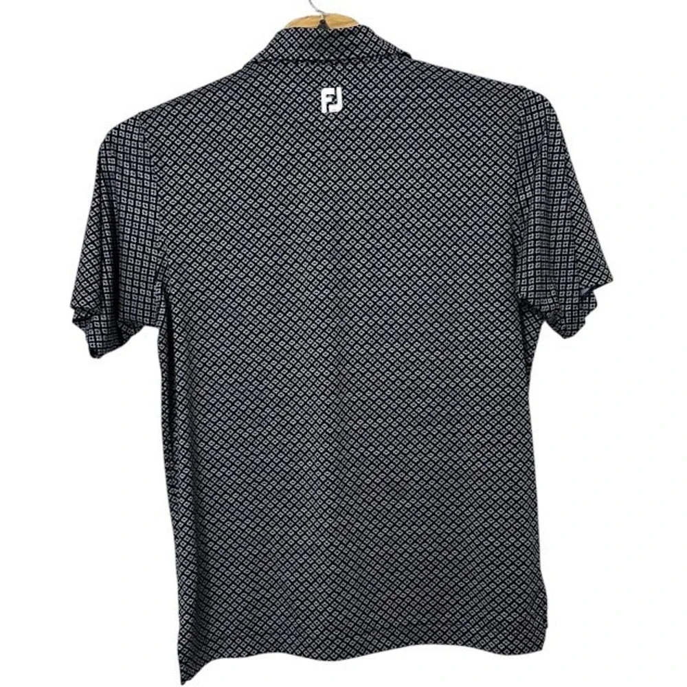 FootJoy FJ Blue Geometric All Over Print Performance Golf‎ Polo Shirt Mens L
